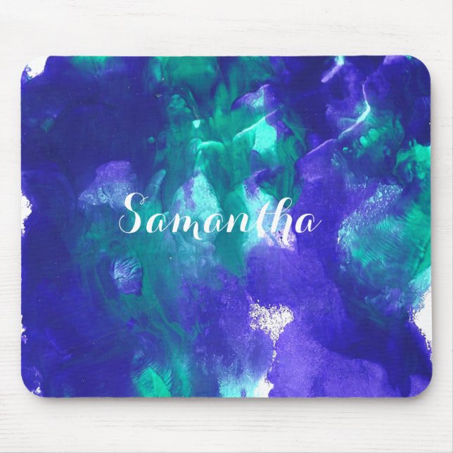 Grüne und Lila Kunst Mousepad (Vorne)