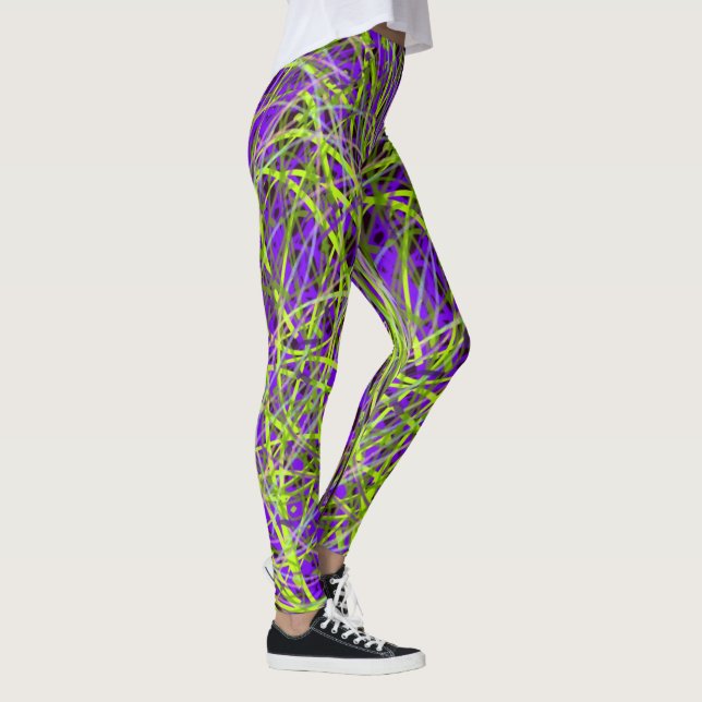 Grüne und lila Party-Leggings Leggings (Rechts)