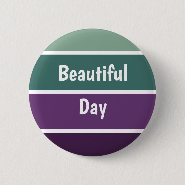 Grüne und Lila Streifen Button (Vorderseite)
