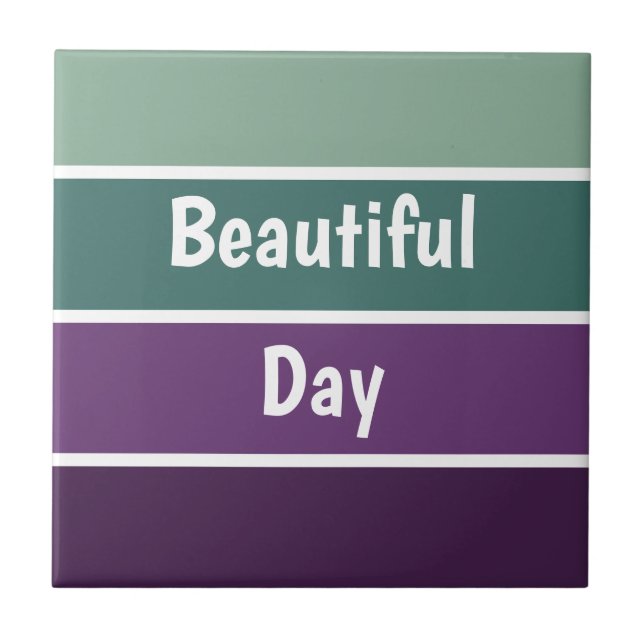 Grüne und Lila Streifen Fliese (Vorderseite)