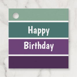 Grüne und Lila Streifen Geschenkanhänger