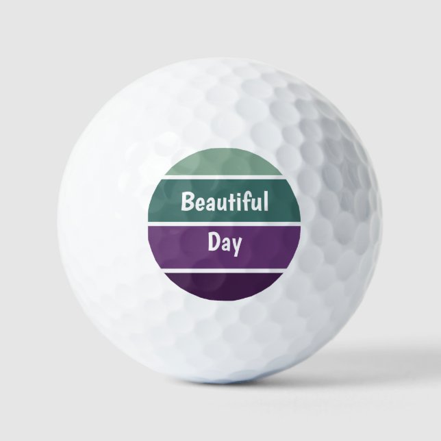 Grüne und Lila Streifen Golfball (Vorderseite)