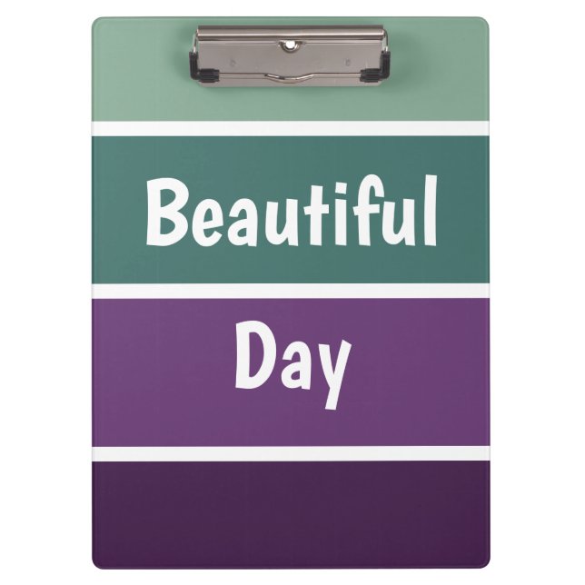 Grüne und Lila Streifen Klemmbrett (Vorderseite)