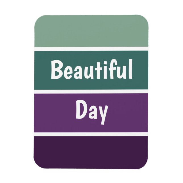 Grüne und Lila Streifen Magnet (Vertikal)