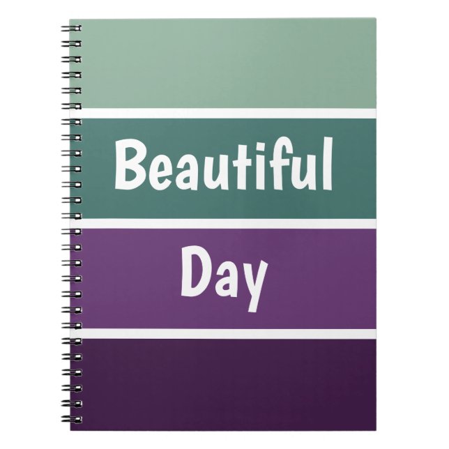 Grüne und Lila Streifen Notizblock (Vorderseite)