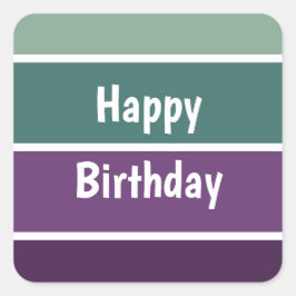 Grüne und Lila Streifen Quadratischer Aufkleber