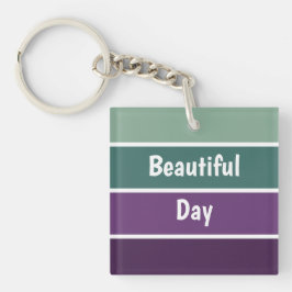 Grüne und Lila Streifen Schlüsselanhänger