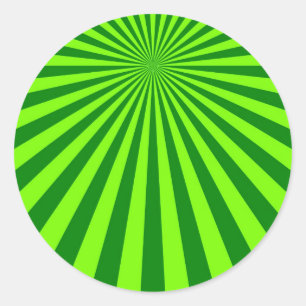 Grüne und Limone Funky Strip Abstrakte Kunst Runder Aufkleber