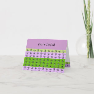 Grüne und Mauve-Gras-Einladung Einladung