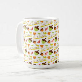 GRÜNE UND ORANGE AUTUMN-KORNS & BLÄTTER KAFFEETASSE
