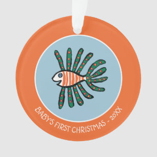 Grüne und orange Doppelflossen-Fische Ornament