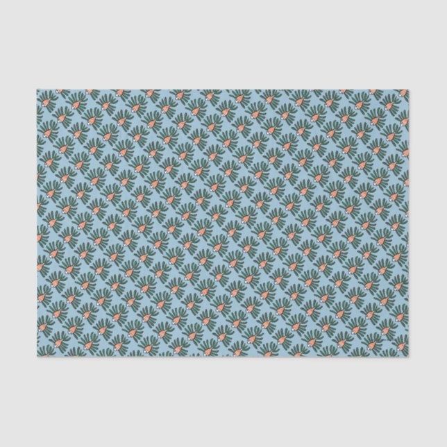 Grüne und orange Doppelflossen-Fische Seidenpapier (Vorderseite)