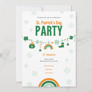 Grüne und orange Einladung zur St. Patrick’s Day P