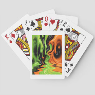 Grüne und orange Schleimdecke Spielkarten