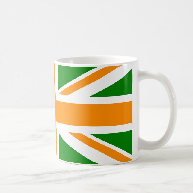Grüne und Orange Union Jack Kaffeetasse (Rechts)
