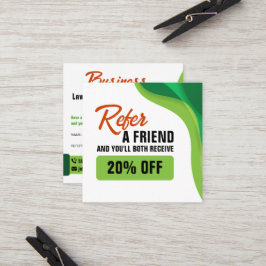 Grüne und orangefarbene Rasenpflege Landscaping &  Empfehlungskarte