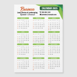 Grüne und orangefarbene Rasenpflege Landscaping &  Magnetkarte