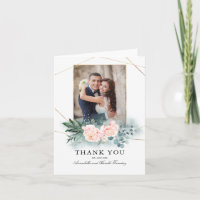 Grüne und rosa Blume Hochzeit Vielen Dank Foto