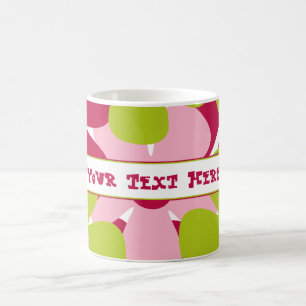 Grüne und rosa Blumen-Tasse Tasse