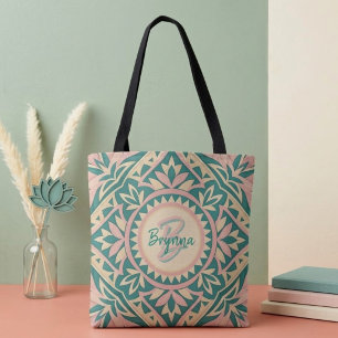 Grüne und Rosa Frühlingsgarten-Tasche