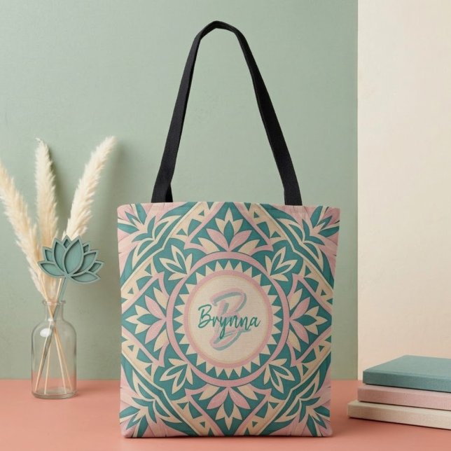 Grüne und Rosa Frühlingsgarten-Tasche (Von Creator hochgeladen)