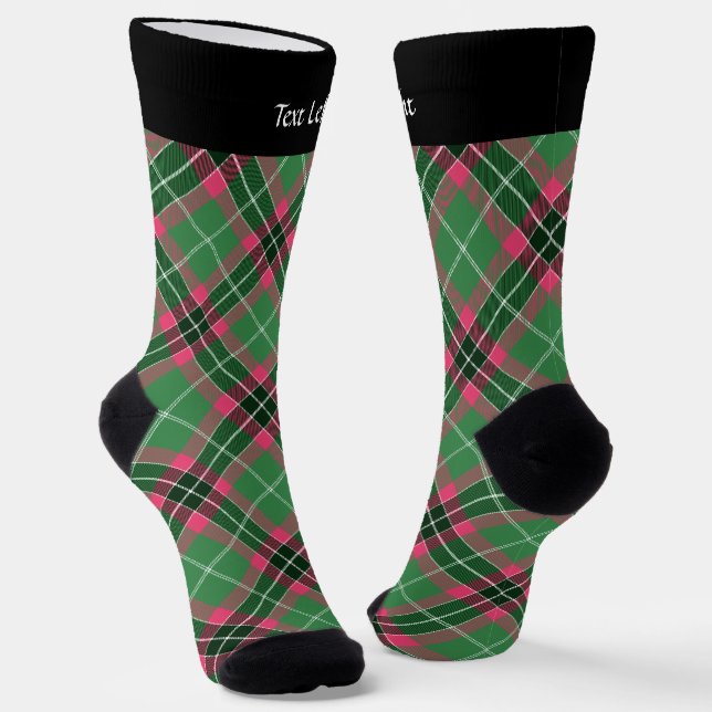 Grüne und rosa Tartan Socken (Gewinkelt)