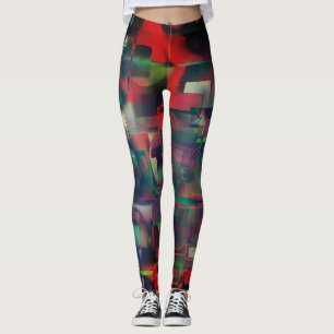 Grüne und rote Bildschichten und ein leichter Wand Leggings