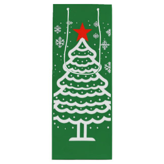 Grüne und rote Weihnachten Geschenktüte Für Weinflaschen