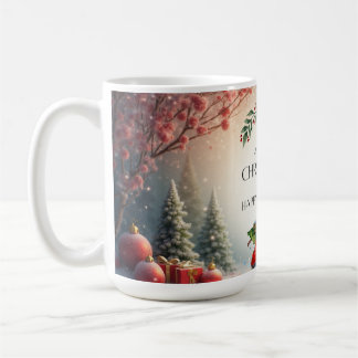 Grüne und rote Weihnachtsbaum-Tasse 2025 Kaffeetasse