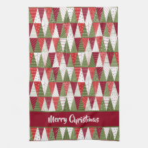 Grüne und rote Weihnachtsbäume