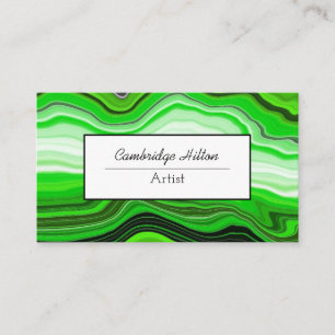 Grüne und schwarze abstrakte Fluid Art Visitenkarte