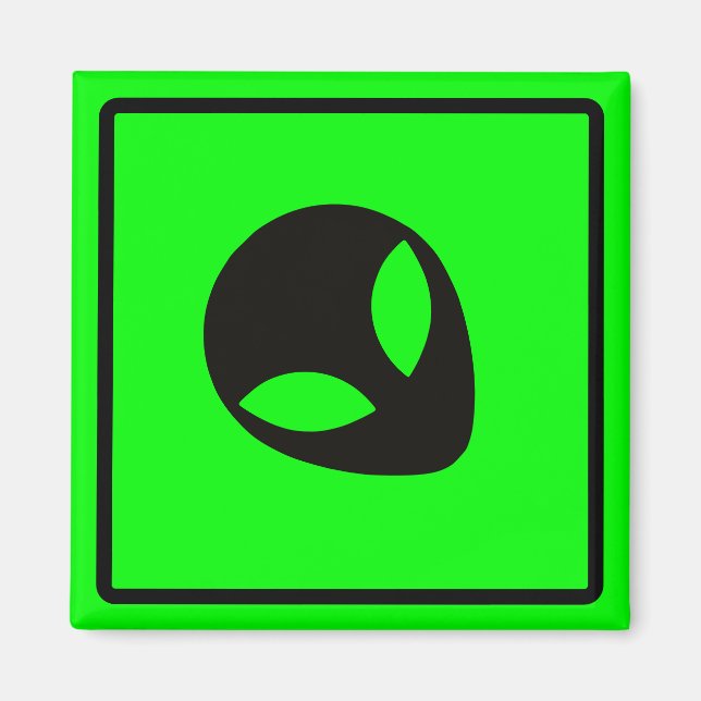 Grüne und schwarze Alien-Durchfahrtzone Magnet (Vorne)
