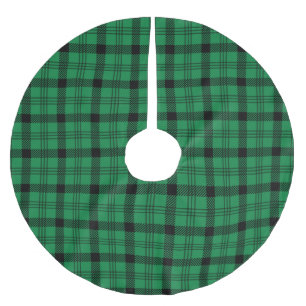 Grüne und schwarze, gemütliche Plaia Polyester Weihnachtsbaumdecke