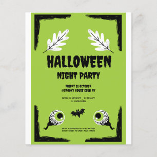 Grüne und schwarze Halloween-Party, Halloween-Part Flyer