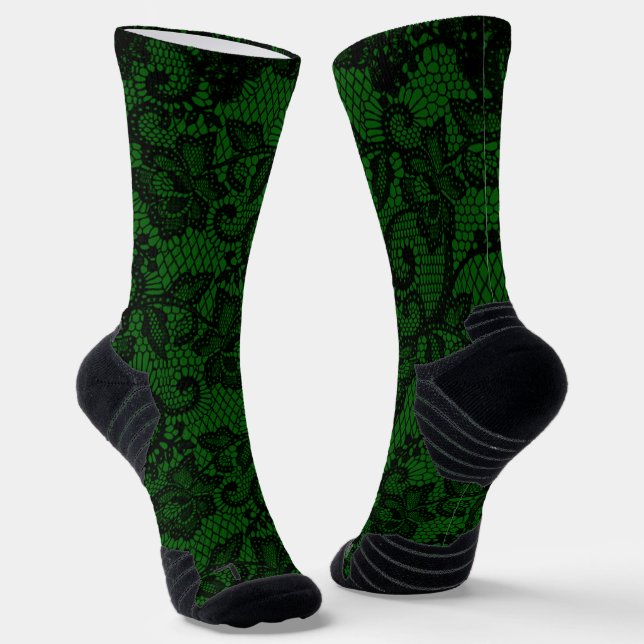 Grüne und schwarze Imitate Socken (Gewinkelt)
