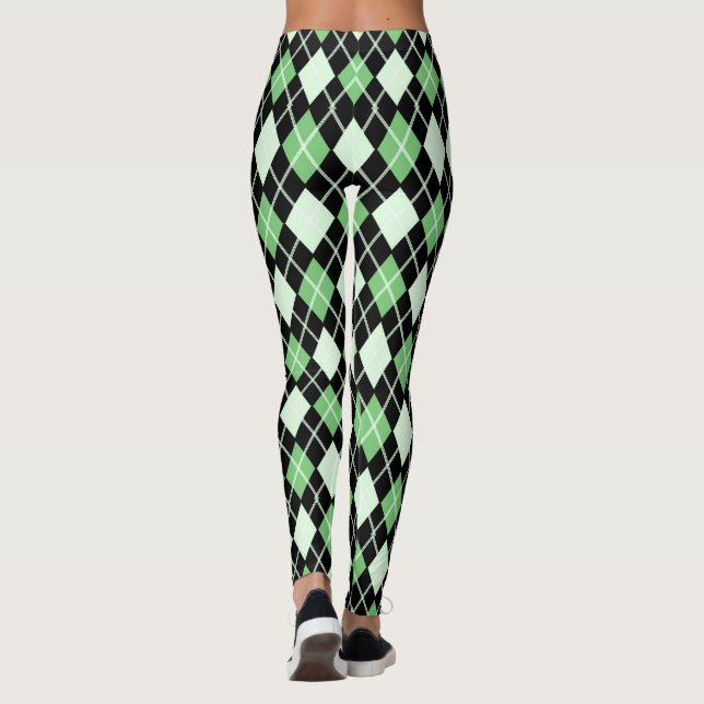 Grüne und schwarze Leggings (Rückseite)