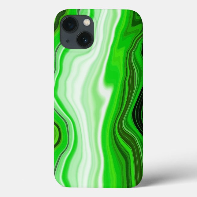 Grüne und schwarze Marmor wie gestreifte Fluid Art Case-Mate iPhone Hülle (Rückseite)