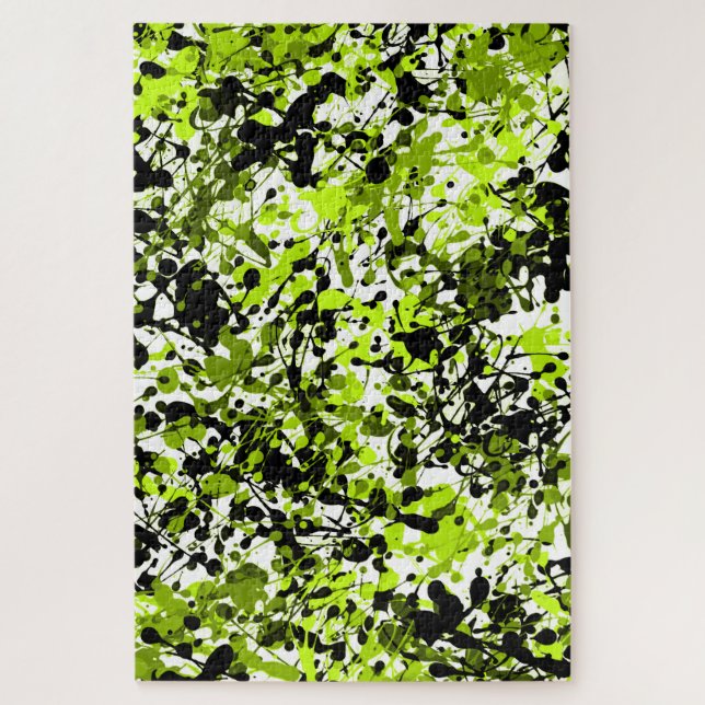 Grüne und schwarze Mikrogrün Puzzle (Vertikal)