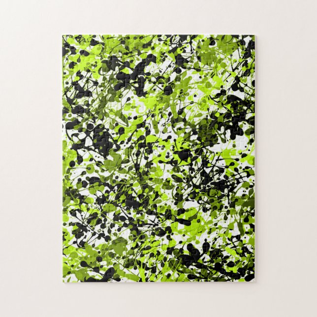 Grüne und schwarze Mikrogrün Puzzle (Vertikal)
