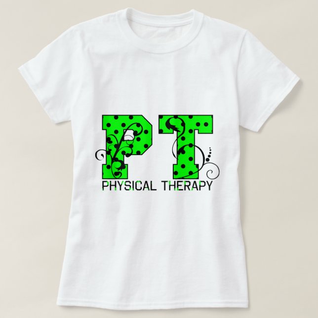 grüne und schwarze Tupfen Pints T-Shirt (Design vorne)
