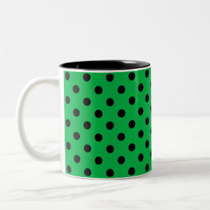 Grüne und schwarze Tupfen Zweifarbige Tasse