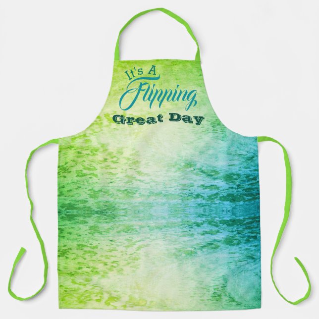 Grüne und türkisfarbene Lime Schürze (Vorderseite)