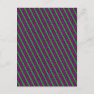 Grüne und violette Streifen Glitter Postkarte