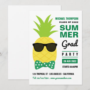 Grüne und weiße Ananas Sommer Grad Party Invita Einladung