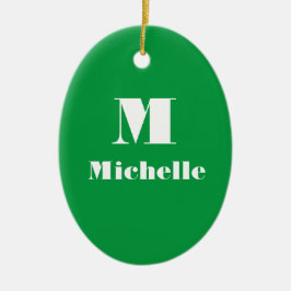Grüne und weiße Bezeichnung Anfangsbuchstabe Solid Keramik Ornament