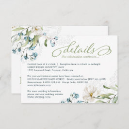 Grüne und weiße Blume Hochzeit Begleitkarte