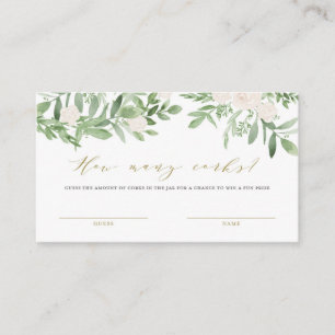 Grüne und weiße Blume Wie viele Corks Game Card Platzkarte