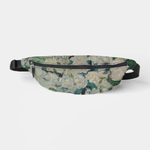 Grüne und weiße Blumen im Vintage-Stil Bauchtasche