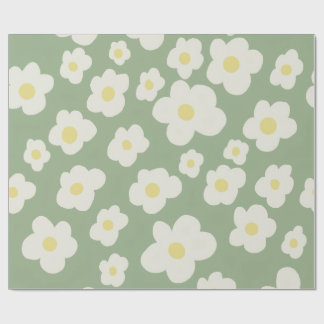 Grüne und weiße Blumenverpackungspapier Geschenkpapier