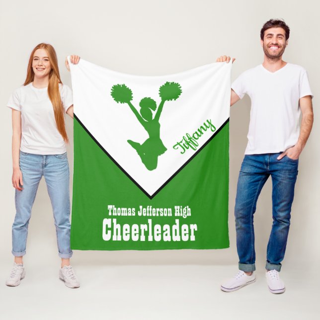 Grüne und weiße Cheerleader-Fleece-Decke Fleecedecke (Beispiel)